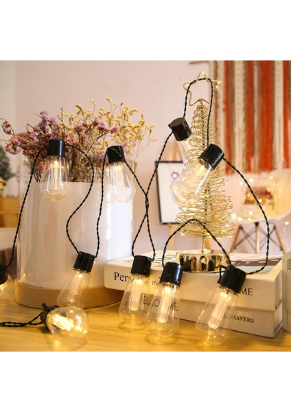 LED Güneş Dize Işıklar Açık Noel Dekorasyon Ampul Retro Tatil Çelenk Bahçe Mobilyaları Peri Lambası (20 Lamba) (Yurt Dışından) modelleri