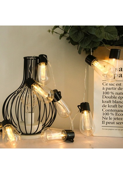 LED Güneş Dize Işıklar Açık Noel Dekorasyon Ampul Retro Tatil Çelenk Bahçe Mobilyaları Peri Lambası (20 Lamba) (Yurt Dışından) fırsatları