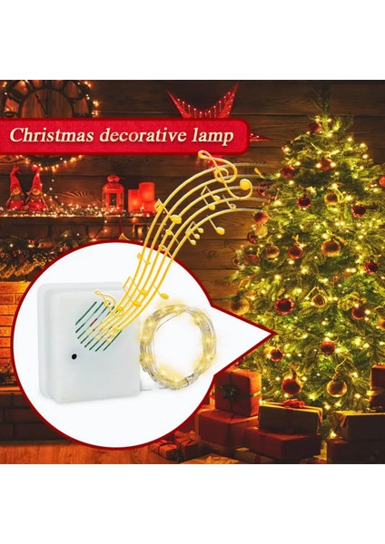 Dıy Noel Ses Sensörü LED Dize Dekoratif Işıklar Noel Müzik Hoparlörü Parti Noel Ağacı Deco Için Renkli (Yurt Dışından)