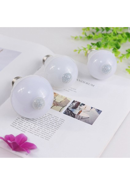 Hareket Sensörlü Ampul Insan Vücudu Kızılötesi Indüksiyon LED Ampuller Verandalar Için Otomatik Olarak Etkinleştirilen Işık (5W) (Yurt Dışından)