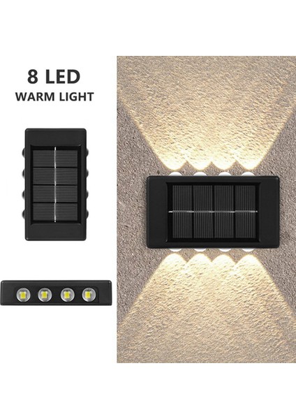 4 Paket Güneş Duvar Işıkları Açık Su Geçirmez LED Güneş Lambası Bahçe Balkon Yard Dekor Için Yukarı ve Aşağı Aydınlık Aydınlatma B (Yurt Dışından)