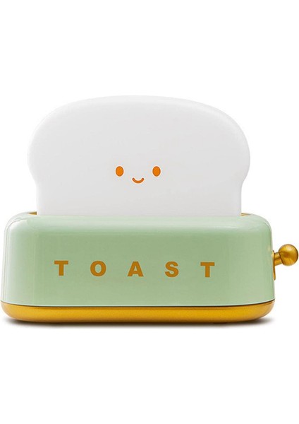 Sevimli Tost Gece Lambası, LED Gülümseme Ekmek Tost Gece Lambası, Şarj Edilebilir USB ve Zamanlayıcı, Gençler Için Doğum Günü Hediyeleri Yeşil (Yurt Dışından)