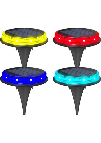 Güneş Işıkları Dış Mekan Güneş Enerjili Zemin Işıkları Açık 4 Paket Veranda Yolu Çim Yard Güverte Araba Yolu Geçit Bahçe (Yurt Dışından)