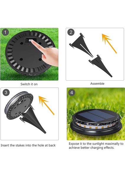 Güneş Işıkları Dış Mekan Güneş Enerjili Zemin Işıkları Açık 4 Paket Veranda Yolu Çim Yard Güverte Araba Yolu Geçit Bahçe (Yurt Dışından) indirimleri