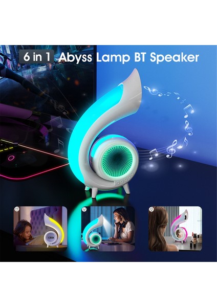 Mini Conch Kablosuz Atmosfer Lambası Aydınlatmayı Ayarlamak Için Dokunun Rbg Masaüstü Lambası Kablosuz Bluetooth Hoparlör Çalar Saat, A (Yurt Dışından)