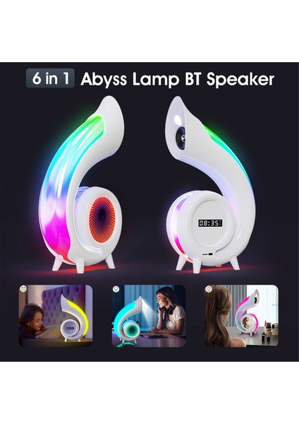 Mini Conch Kablosuz Atmosfer Lambası Aydınlatmayı Ayarlamak Için Dokunun Rbg Masaüstü Lambası Kablosuz Bluetooth Hoparlör Çalar Saat, A (Yurt Dışından)