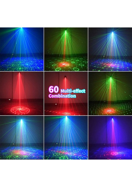 7 Renk LED Dj Disko Lazer Ses Strobe Sahne Işık Projektör Noel Cadılar Bayramı Dekorasyonları Için USB Şarj Edilebilir B (Yurt Dışından)