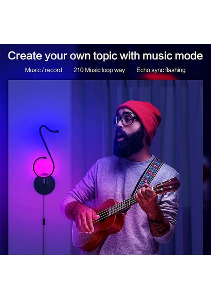 Masa-Duvar Modern Lamba Müzik Kısılabilir Akıllı LED - 210 Mod App Kontrolü Atmosfer Dekoru, Müzik Kayıt Senkronizasyonu, Medya Anı (Yurt Dışından) fırsatları