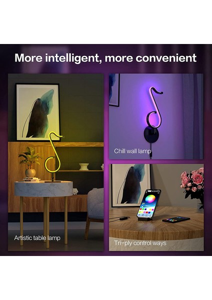 Masa-Duvar Modern Lamba Müzik Kısılabilir Akıllı LED - 210 Mod App Kontrolü Atmosfer Dekoru, Müzik Kayıt Senkronizasyonu, Medya Anı (Yurt Dışından) indirimleri