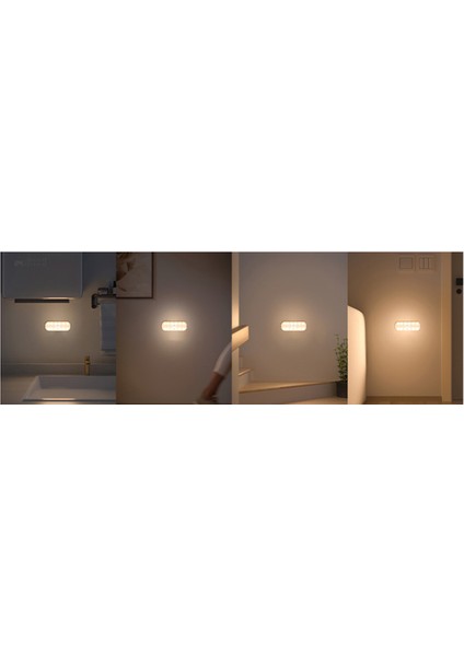 LED Hareket Sensörlü Gece Lambası, 2 Paket Yapışkanlı LED Gece Lambası, Duvar Lambaları Dolap Lambaları Merdiven Lambaları, Hareketle Etkinleştirilen (Yurt Dışından)
