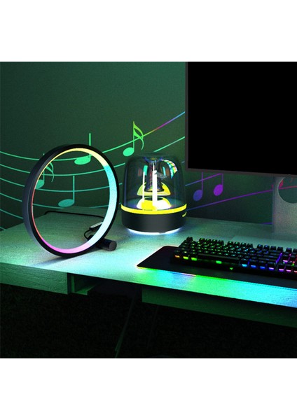 Akıllı Rgb Gece Lambası Renkli LED Işık Fotoğraf Aydınlatma Ses Kontrolü App 360° Halka Alma Canlı Işık Dolgusu 16CM (Yurt Dışından)