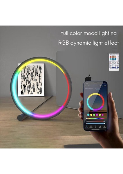 Akıllı Rgb Gece Lambası Renkli LED Işık Fotoğraf Aydınlatma Ses Kontrolü App 360° Halka Alma Canlı Işık Dolgusu 16CM (Yurt Dışından) fiyatları