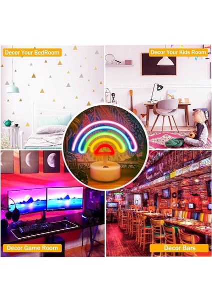 Gökkuşağı Neon Tabela Gökkuşağı Neon Işık, LED Gökkuşağı Lamba Gece Lambası, Usb/pil ile Çalışan Neon Tabela Gökkuşağı Oda Dekoru (Yurt Dışından) fırsatları
