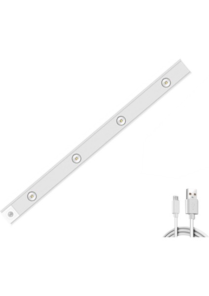 LED Dolap Işığı Hareket Sensörü Kısılabilir USB Şarjlı Insan Vücudu Indüksiyonu Yatak Odası Girişi Için, Beyaz Kabuk (Yurt Dışından)