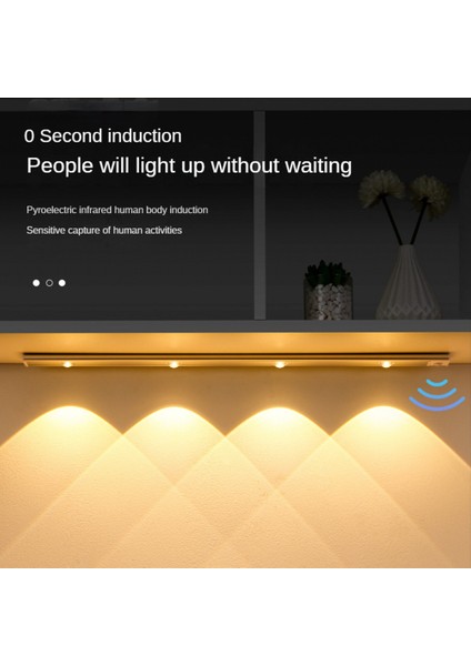LED Dolap Işığı Hareket Sensörü Kısılabilir USB Şarjlı Insan Vücudu Indüksiyonu Yatak Odası Girişi Için, Beyaz Kabuk (Yurt Dışından)