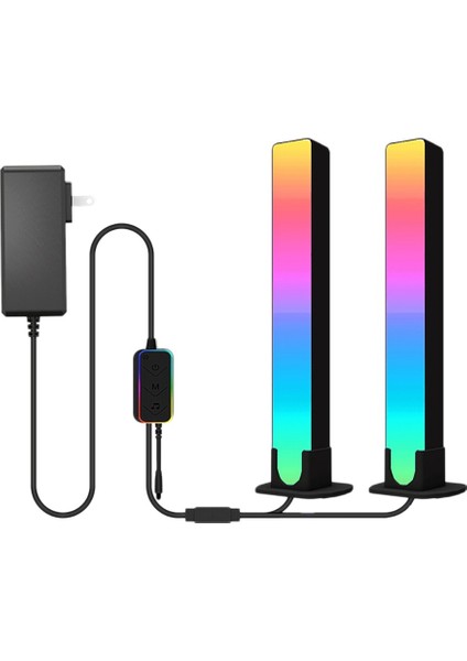 LED Işık Çubuğu Oyun Ortam Işığı Bluetooth Tv Arkaplan Işığı Rgb Efekti ile Müzik Senkronizasyonu Için Pc Tv Odası Dekor 2 Adet Abd Plug (Yurt Dışından)