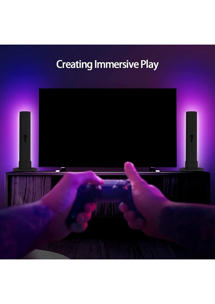LED Işık Çubuğu Oyun Ortam Işığı Bluetooth Tv Arkaplan Işığı Rgb Efekti ile Müzik Senkronizasyonu Için Pc Tv Odası Dekor 2 Adet Abd Plug (Yurt Dışından)