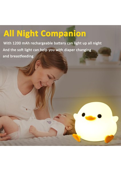 Ördek Gece Lambası, Kızlar Için Sevimli Ördek Hediyeleri, Bebek Odası Için Ördek Lambası Hediyeleri Başucu Lambası, Dokunmatik Kontrol, Taşınabilir Kısılabilir (Yurt Dışından)