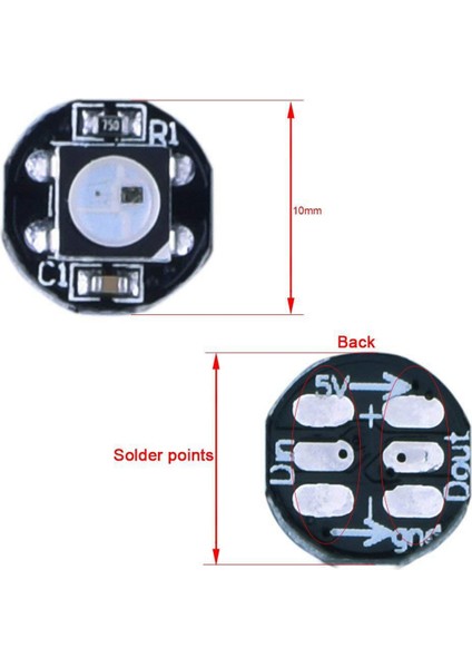 100 Adet WS2812B WS2812 LED Çip ve Isı Emici 5V 5050 Rgb WS2811 Ic Ingebouwde Piksel Modülleri (Siyah) (Yurt Dışından)