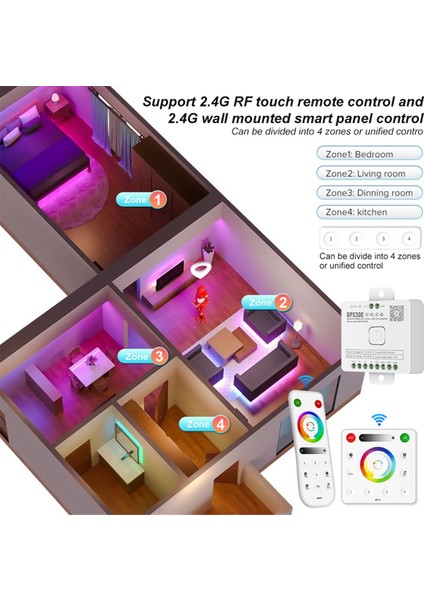 12'si 1 Arada Wifi LED Kontrol Cihazı SP530E Pwm Spı Pikseller Dimmer WS2812B WS2811 Rgb Rgbw LED Şeritler Için Ses Kontrolü ile (Yurt Dışından)