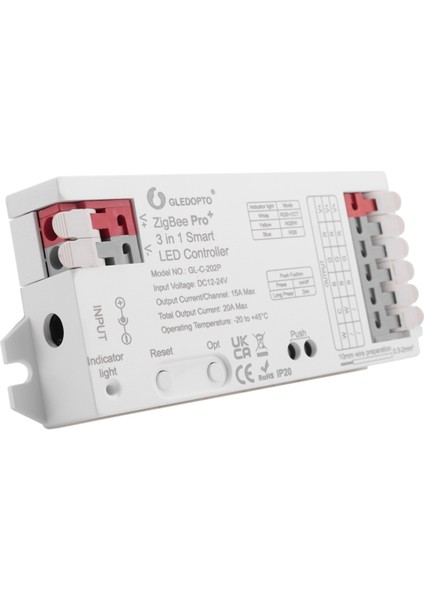 Gledopto Zigbee 3'ü 1 Arada Rgbcct/rgbw/rgb LED Şerit Işık Kontrol Cihazı 20A Max H/ue Alexa Homey Tuya Akıllı App Ses Kontrolü (Yurt Dışından)