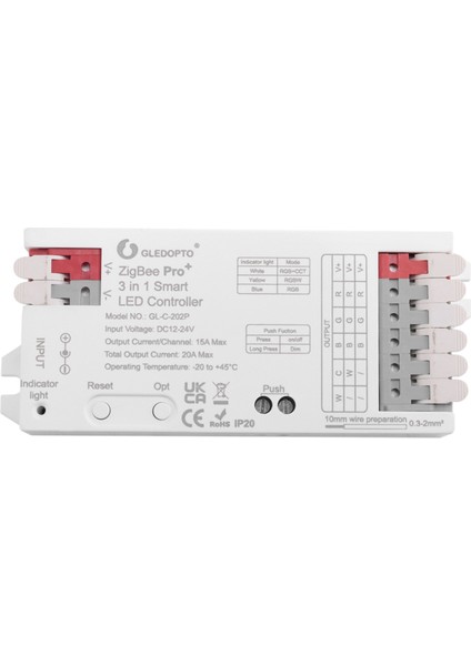 Gledopto Zigbee 3'ü 1 Arada Rgbcct/rgbw/rgb LED Şerit Işık Kontrol Cihazı 20A Max H/ue Alexa Homey Tuya Akıllı App Ses Kontrolü (Yurt Dışından)