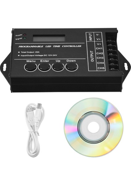 TC420 Zaman Programlanabilir Rgb LED Kontrol Cihazı DC12V-24V 5 Kanal LED Zamanlama Dimmer (Yurt Dışından)