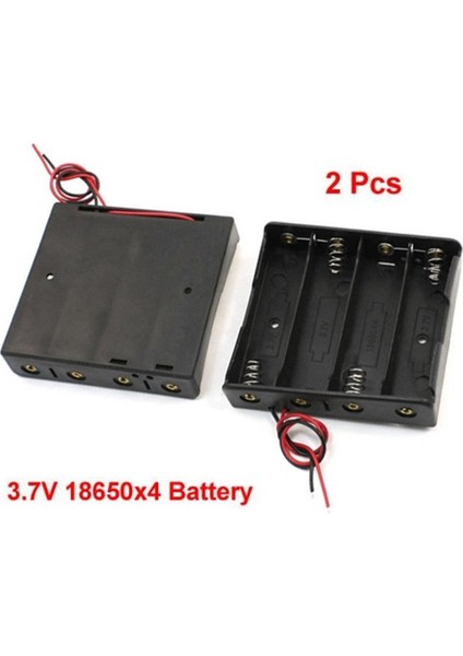 2 Adet Plastik Saklama Kutusu 4X18650 3.7V Pil Tutucu ve Kablo Uçları (Yurt Dışından)