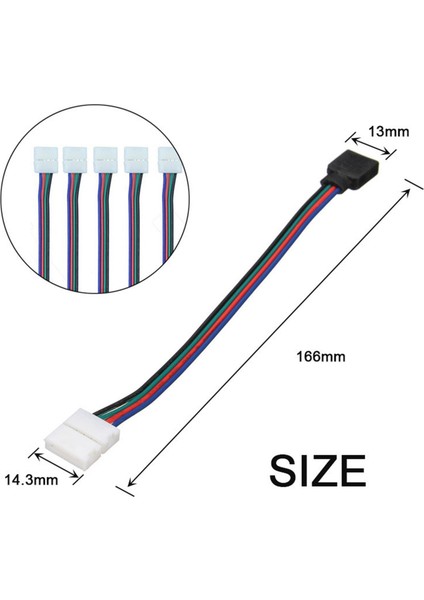 Işık Şeridi Lehimsiz Çift Konnektör Klips Kablosu LED Bant Uzatma Kablosu 3528/5050 Rgb Işık Şeridi Için (Yurt Dışından) modelleri