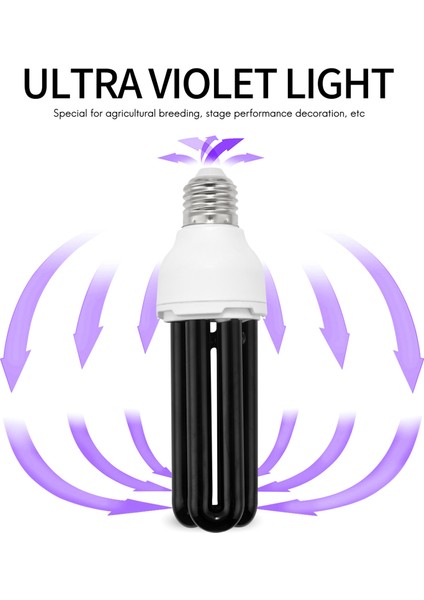 E27 40W Uv Ultraviyole Floresan Siyah Işık Cfl Ampul Lamba 220V Şekil: Düz Watt Voltaj: 40W Dc 12V (Yurt Dışından)