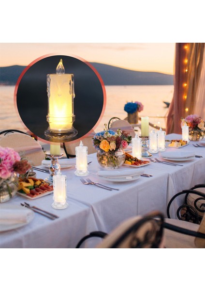 Alevsiz Işık Mum LED Kristal Mum Işığı Şeffaf Kabuk Masa Gece Lambası Arkadaşlık Partisi Tatil Ev (Yurt Dışından) indirimleri