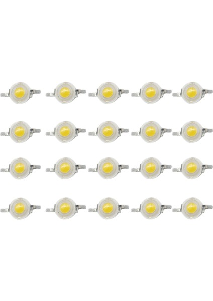 20 Adet Yüksek Güçlü LED Diyotlar 1W Ultra Parlak 3000K 100-120LM Parlaklık Sıcak Beyaz LED Lamba Boncukları (Yurt Dışından)