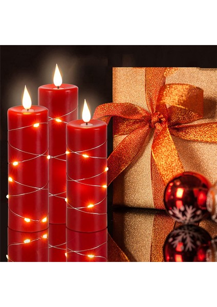 Kırmızı Alevsiz Mum Peri Işık Dizisi Su Damlası Alev LED Alev Simülasyonu Uzaktan Kumandalı ve Zaman Ayarlı Mum Dekoru (Yurt Dışından) fiyatları