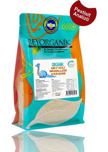 ORGANİK Meyveli Muhallebi Karışımı 200gr (Üç Meyveli) (Pestisit ve Aflatoksin Analizli)