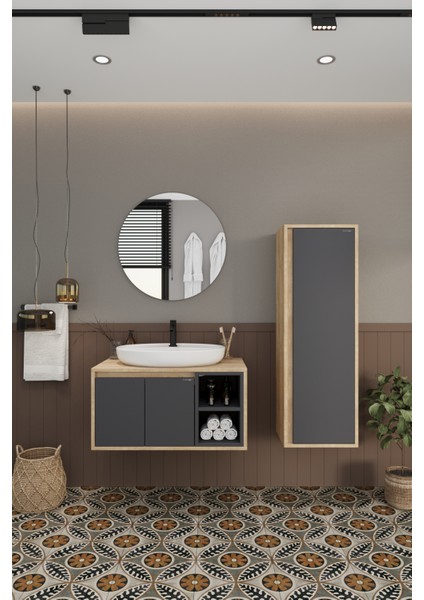 Gül 70 cm Banyo Dolabı+Ayna+Lavabo+Boy Dolabı fırsatları