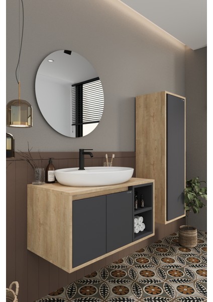 Gül 80 cm Banyo Dolabı+Ayna+Lavabo+Boy Dolabı fırsatları