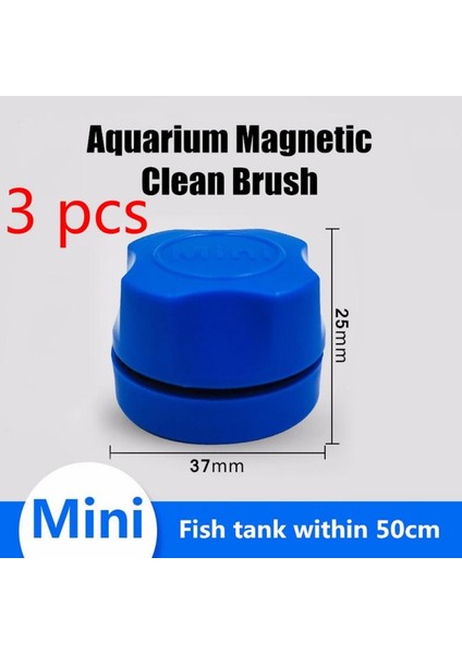 3 Mavi Stil Sıcak Mini Akvaryum Balık Tankı Manyetik Temiz Yüzen Cam Fırça Algı Sıyırıcı Eğri Cam Temizleyici Pencere Mıknatıs Temizleme Aracı (Yurt Dışından)