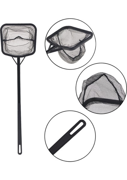 M (Uzunluk 30CM) Stili Yeni 3 Boyutlu Siyah Taşınabilir Uzun Saplı Kare Akvaryum Balık Tankı Ağ Balık Yüzer Temizlik Aracı (Yurt Dışından) fırsatları