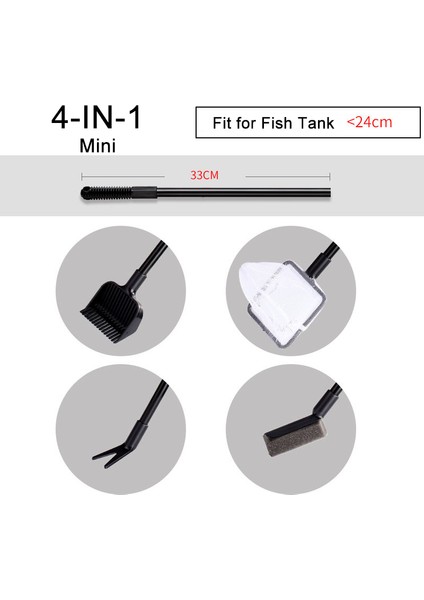 4ın1 Tarzı 6-In-1 Akvaryum Temizlik Seti Balık Tankı Temizleme Seti Balık Ağı Kepçe Çakıl Tırmığı Yosun Temizleyici Çatal Sünger Fırça Cam Temizleyici (Yurt Dışından)