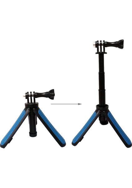 Gopro Için Katlanabilir Tripod Tutucu Sfie Monopod Sopa (Blue) (Yurt Dışından)