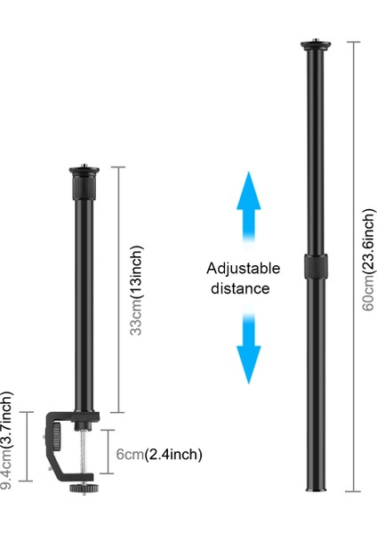 Puluz C Kepçe Dağı Işık Standı Uzatma Çubuğu (Black) (Yurt Dışından) fiyatları