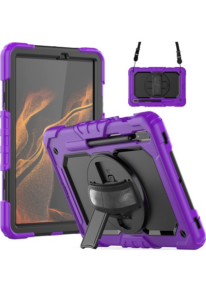 Silicone + Pc Case For Samsung Galaxy Tab S8 11 Inch SM-X700 (Purple+Black) (Yurt Dışından)