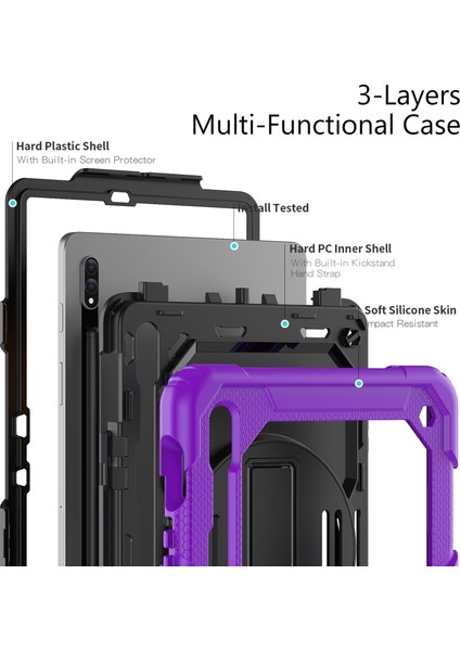 Silicone + Pc Case For Samsung Galaxy Tab S8 11 Inch SM-X700 (Purple+Black) (Yurt Dışından) fiyatları