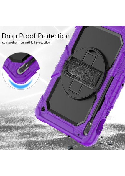 Silicone + Pc Case For Samsung Galaxy Tab S8 11 Inch SM-X700 (Purple+Black) (Yurt Dışından) modelleri