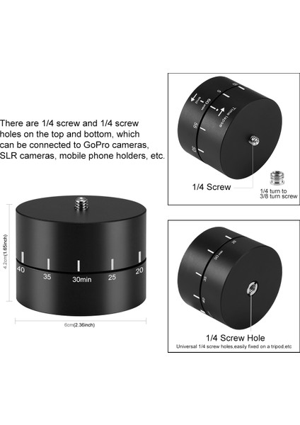 360 Derece Kaydırma Döndürme Zaman Atlamalı Tripod Adaptörü (Yurt Dışından)