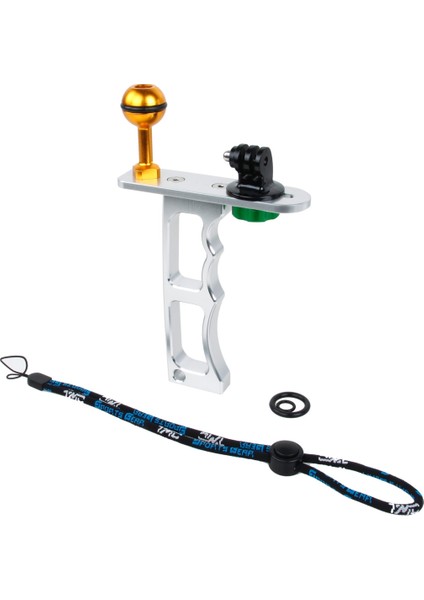 Gopro Için Tek Le Dalış Hafif Kolu Alüminyum Montaj (Gümüş Rengi) (Yurt Dışından)