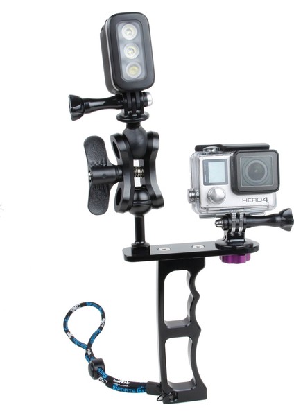 Gopro Için Tek Le Dalış Hafif Kolu Alüminyum Montaj (Gümüş Rengi) (Yurt Dışından)