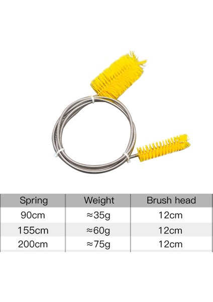 Sarı Stil 90CM 2m Boru Temizleme Fırçası Hava Tüpü Esnek Çift Uçlu Hortum Akvaryum Aksesuarları Tank Temizleyici Su Filtresi Naylon Bükülebilir Araçlar (Yurt Dışından)