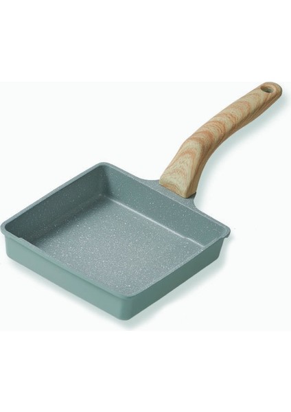 Yapışmaz Tava Düz Dipli Kahvaltı Tavası, Stil: Kare (Green ) (Yurt Dışından)