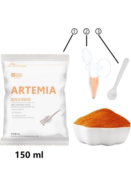 150ML Tarzı 150 ml 200 ml 500 ml Akvaryum Tropik Balık Yemi Artemia Kabukları Yumurta Tuzlu Karides Yumurta Yem Bebe Balıklar Için (Yurt Dışından)